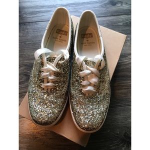 Kate Spade + Keds Glitter Gold Shoes